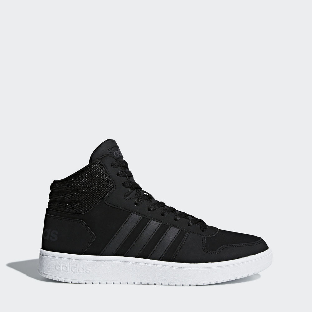 Adidas Hoops 2.0 Mid - αθλητικα παπουτσια ανδρικα - Μαυρα/Μαυρα/Βαθυ Γκρι,Μέγεθος: EU 36 – 54 2/3 (2